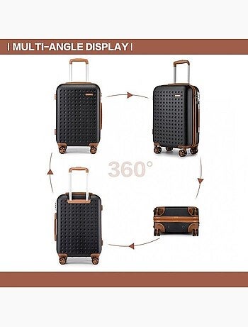 Set de 4 valises - 31/55/65/75 cm abs+pc 4 roulettes serrure tsa - kono