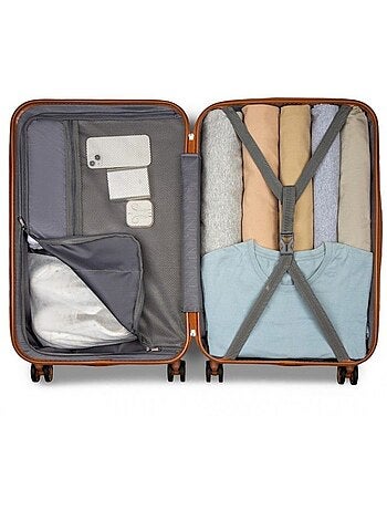 Set de 4 valises - 31/55/65/75 cm abs+pc 4 roulettes serrure tsa - kono