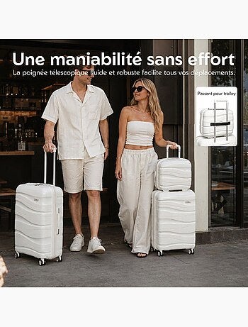 Set de 4 valises - 34/55/66/76 cm rigide serrure tsa - kono