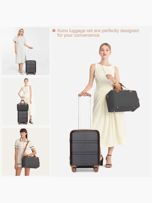 Set de 4 valises - 51.5/65/74 cm abs+pc 4 roulettes serrure tsa - kono - Kiabi