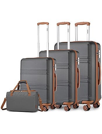 Set de 4 valises - 51.5/65/75 cm abs 4 roulettes serrure tsa - kono