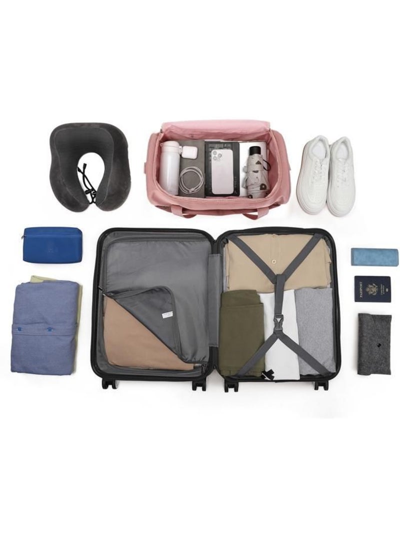 Set de 4 valises - 51.5/65/75 cm abs 4 roulettes serrure tsa - kono Rose - Kiabi