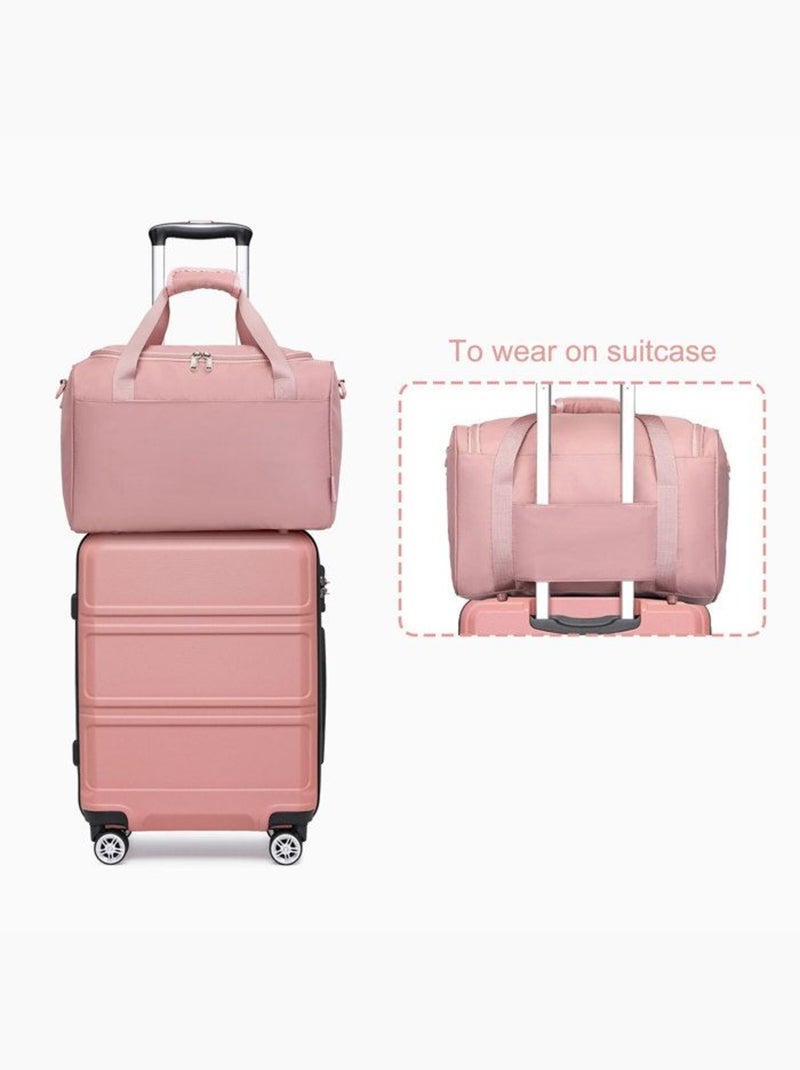 Set de 4 valises - 51.5/65/75 cm abs 4 roulettes serrure tsa - kono Rose - Kiabi