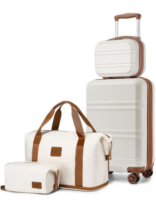 Set de 4 valises - 51.5x38x21 cm abs serrure tsa - kono - Kiabi Set de 4 valises - 51.5x38x21 cm abs serrure tsa - kono - Kiabi