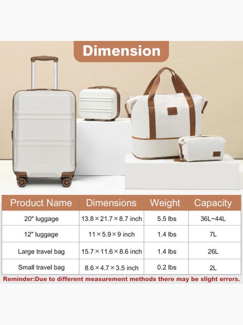 Set de 4 valises - 51.5x38x21 cm abs serrure tsa - kono - Kiabi Set de 4 valises - 51.5x38x21 cm abs serrure tsa - kono - Kiabi