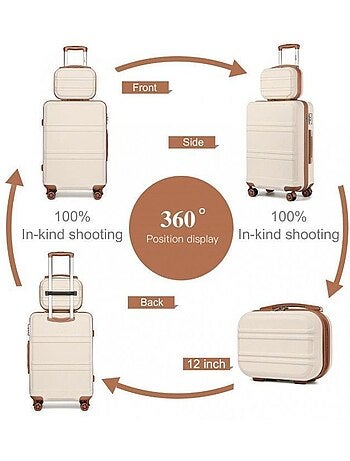 Set de 4 valises - 51.5x38x21 cm abs serrure tsa - kono