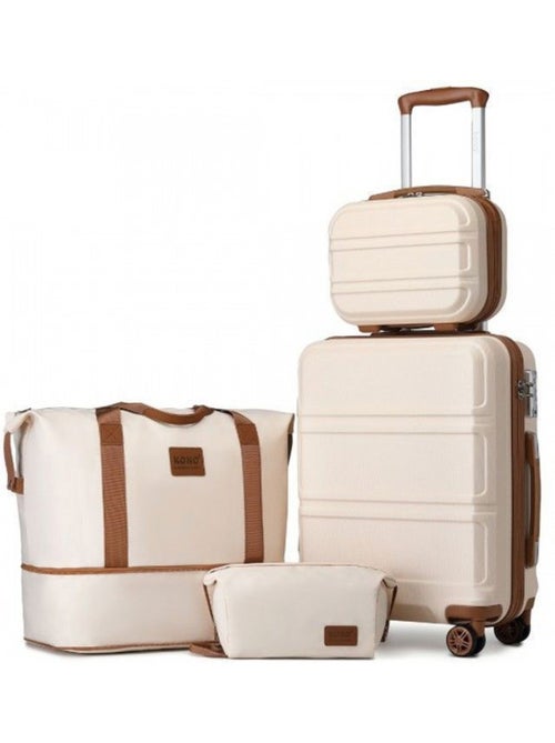Set de 4 valises - 51.5x38x21 cm abs serrure tsa - kono - Kiabi Set de 4 valises - 51.5x38x21 cm abs serrure tsa - kono - Kiabi