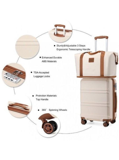 Set de 4 valises - 51.5x38x21 cm abs serrure tsa - kono - Kiabi Set de 4 valises - 51.5x38x21 cm abs serrure tsa - kono - Kiabi