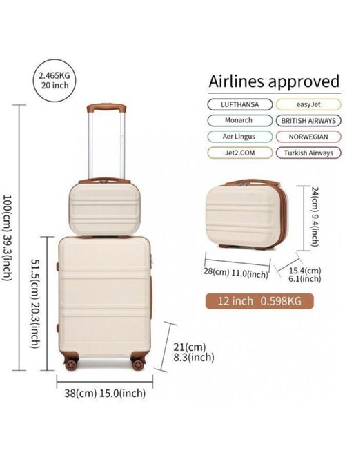 Set de 4 valises - 51.5x38x21 cm abs serrure tsa - kono - Kiabi Set de 4 valises - 51.5x38x21 cm abs serrure tsa - kono - Kiabi