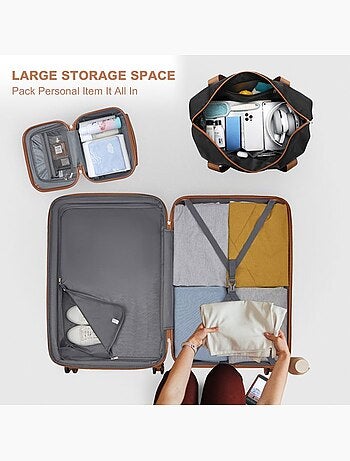 Set de 4 valises - 51.5x38x21 cm abs serrure tsa - kono