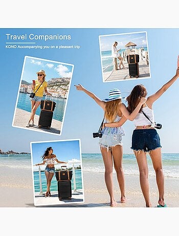 Set de 4 valises - 51.5x38x21 cm abs serrure tsa - kono
