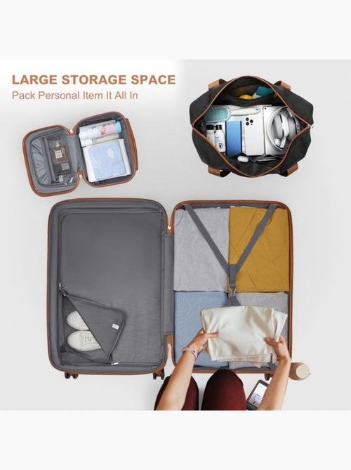 Set de 4 valises - 51.5x38x21 cm abs serrure tsa - kono - Kiabi Set de 4 valises - 51.5x38x21 cm abs serrure tsa - kono - Kiabi