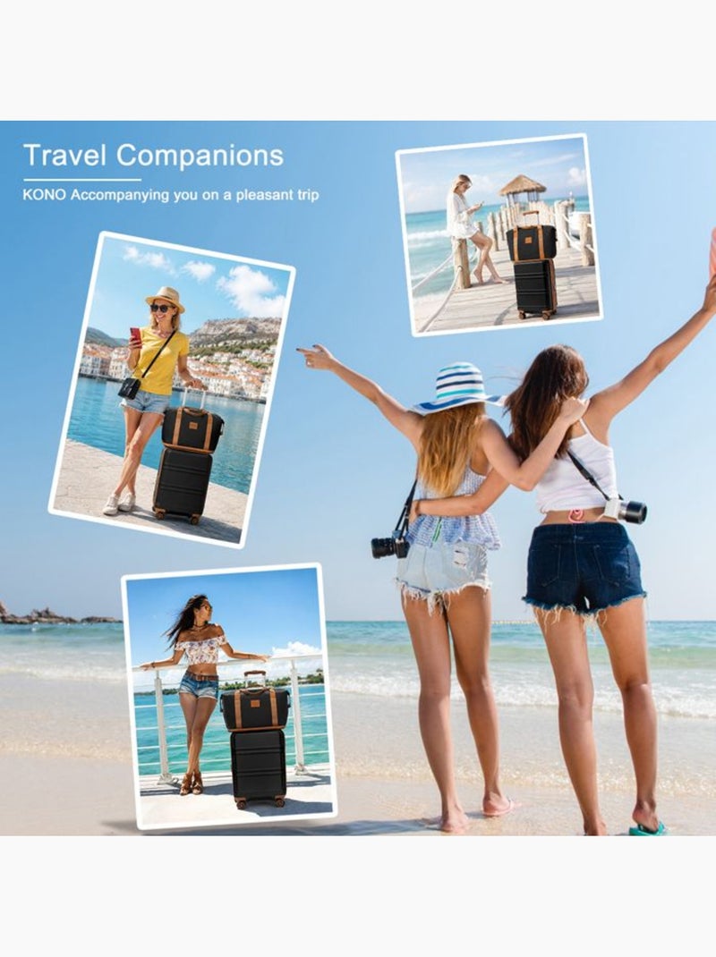 Set de 4 valises - 51.5x38x21 cm abs serrure tsa - kono Noir - Kiabi