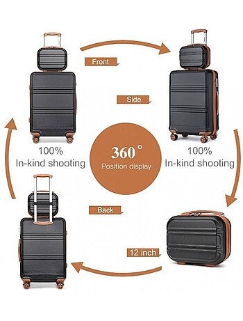Set de 4 valises - 51.5x38x21 cm abs serrure tsa - kono