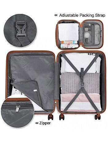 Set de 4 valises - 51.5x38x21 cm abs serrure tsa - kono