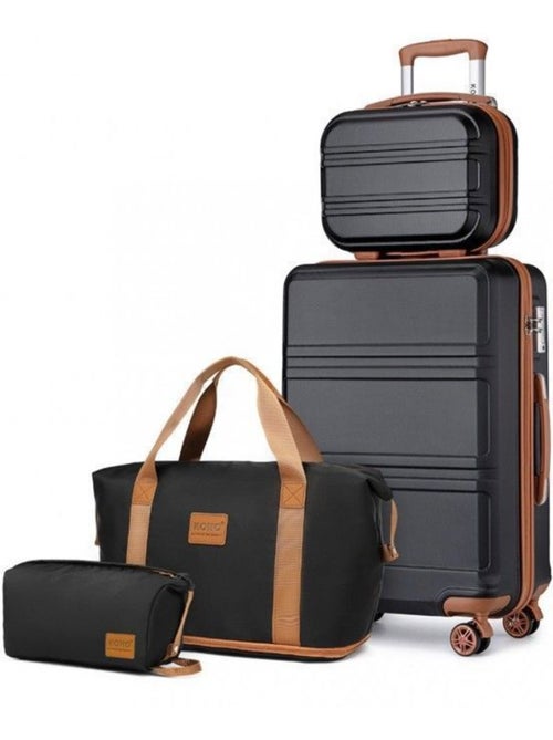 Set de 4 valises - 51.5x38x21 cm abs serrure tsa - kono - Kiabi Set de 4 valises - 51.5x38x21 cm abs serrure tsa - kono - Kiabi