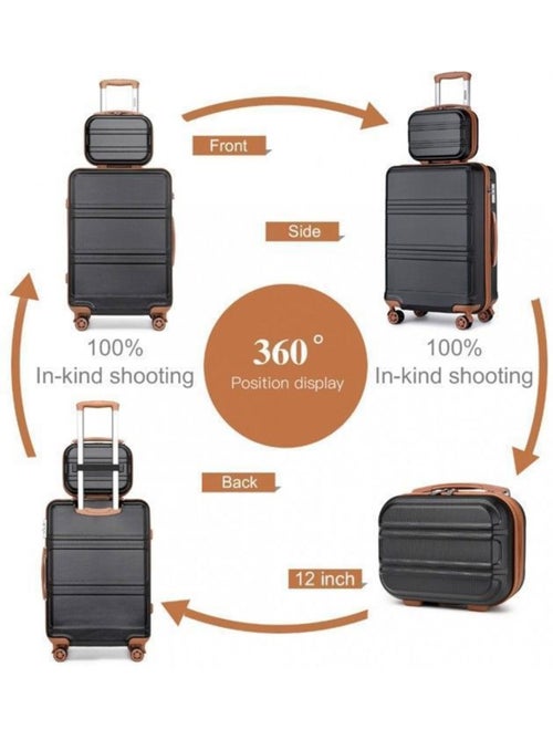 Set de 4 valises - 51.5x38x21 cm abs serrure tsa - kono - Kiabi Set de 4 valises - 51.5x38x21 cm abs serrure tsa - kono - Kiabi