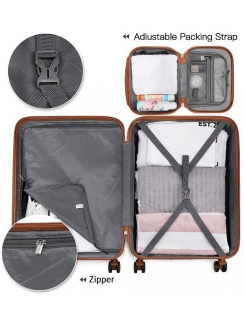 Set de 4 valises - 51.5x38x21 cm abs serrure tsa - kono - Kiabi Set de 4 valises - 51.5x38x21 cm abs serrure tsa - kono - Kiabi