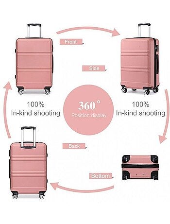 Set de 4 valises - 51.5x38x21 cm abs serrure tsa - kono
