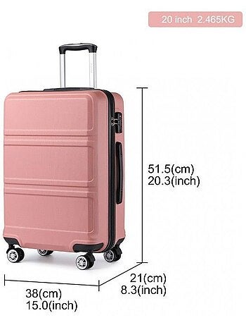 Set de 4 valises - 51.5x38x21 cm abs serrure tsa - kono