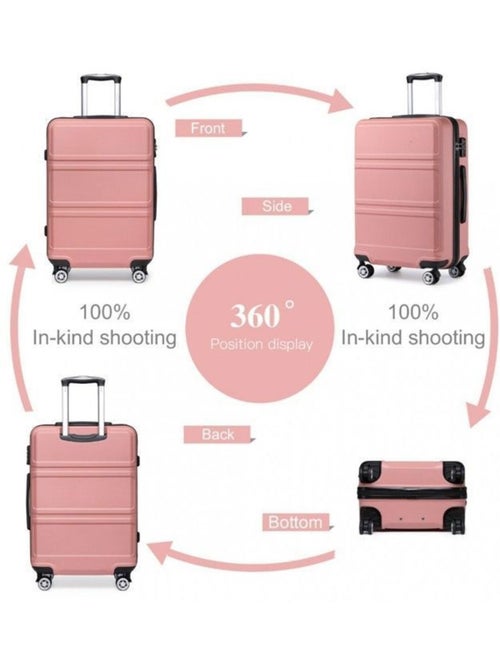 Set de 4 valises - 51.5x38x21 cm abs serrure tsa - kono - Kiabi Set de 4 valises - 51.5x38x21 cm abs serrure tsa - kono - Kiabi