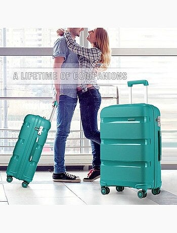 Set de 4 valises - 55/65/76 cm, souple, 4 roues 360°, serrure tsa - kono