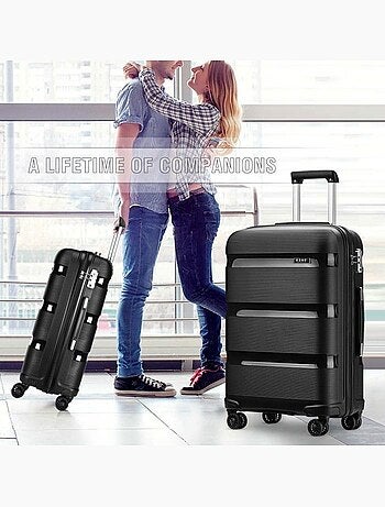 Set de 4 valises - 55/65/76 cm, souple, 4 roues 360°, serrure tsa - kono