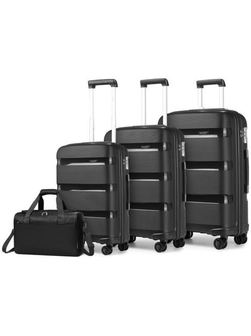 Set de 4 valises - 55/65/76 cm, souple, 4 roues 360°, serrure tsa - kono - Kiabi