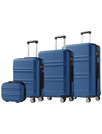 Set de 4 valises - 55/66/75 cm abs+pc 4 roulettes serrure tsa - kono