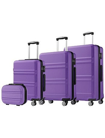 Set de 4 valises - 55/66/75 cm abs+pc 4 roulettes serrure tsa - kono