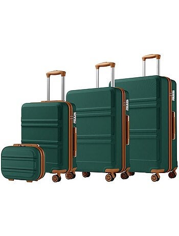 Set de 4 valises - 55/66/75 cm, rigide abs + pc, 4 roues 360°, serrure tsa - kono