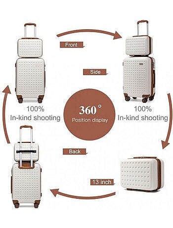 Set de 4 valises - 55x38x24 cm, rigide abs, serrure tsa - kono