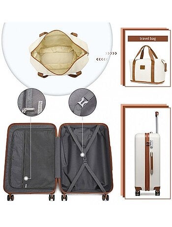 Set de 4 valises - 55x38x24 cm, rigide abs, serrure tsa - kono