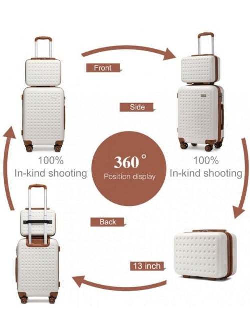 Set de 4 valises - 55x38x24 cm, rigide abs, serrure tsa - kono - Kiabi Set de 4 valises - 55x38x24 cm, rigide abs, serrure tsa - kono - Kiabi