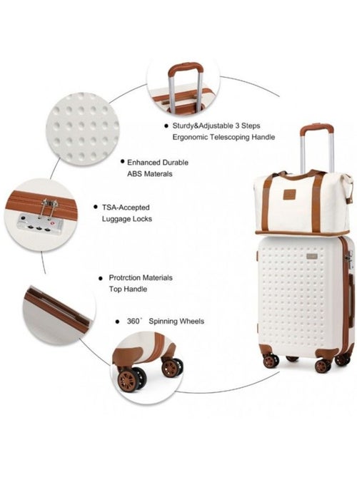 Set de 4 valises - 55x38x24 cm, rigide abs, serrure tsa - kono - Kiabi Set de 4 valises - 55x38x24 cm, rigide abs, serrure tsa - kono - Kiabi