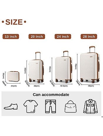 Set de 4 valises - abs+pc 4 roulettes serrure tsa - kono
