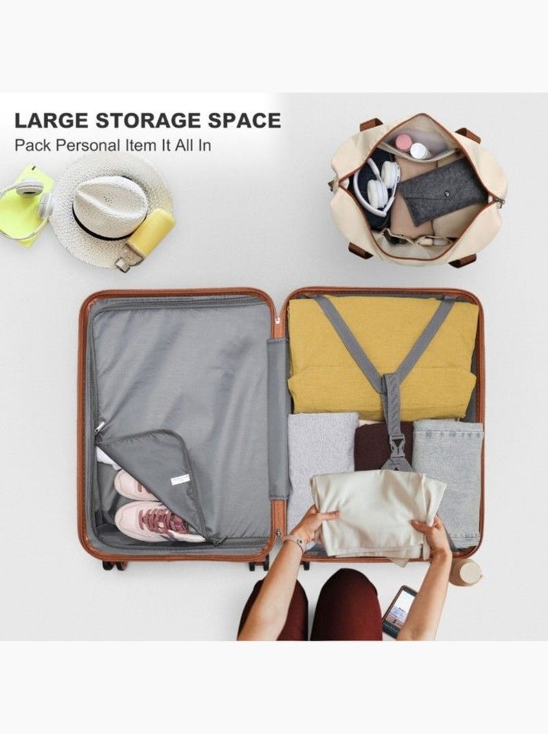Set de 4 valises - rigide abs + pc, extensible, serrure tsa - kono Beige - Kiabi