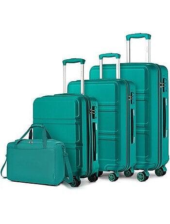 Set de 4 valises - rigide, abs + polycarbonate, légère, 4 roulettes - kono