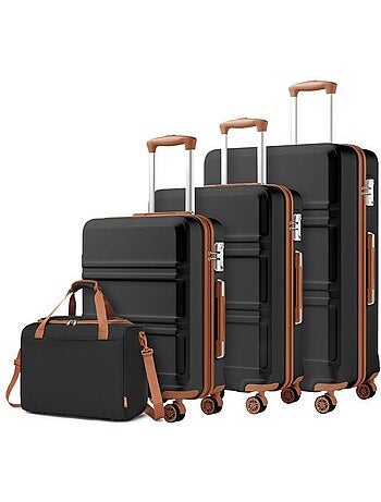 Set de 4 valises - rigide, abs + polycarbonate, légère, 4 roulettes - kono