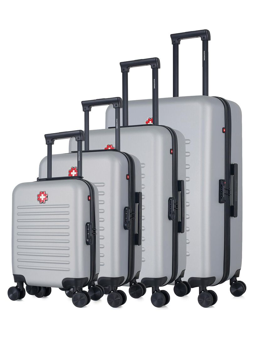Set Valises LALAHO 5 Pièces - ABS Avec Roulettes 360° - Valise Cabine Et Soute - Noir
