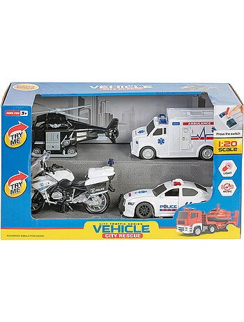 Set de 4 véhicules de police à friction