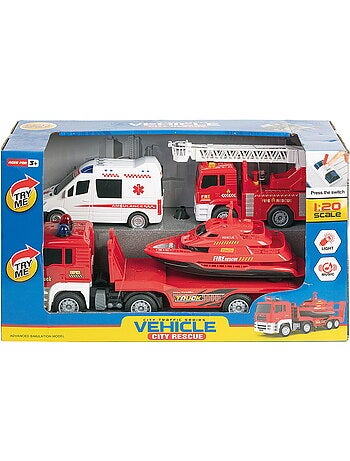 Set de 4 véhicules de secours à friction