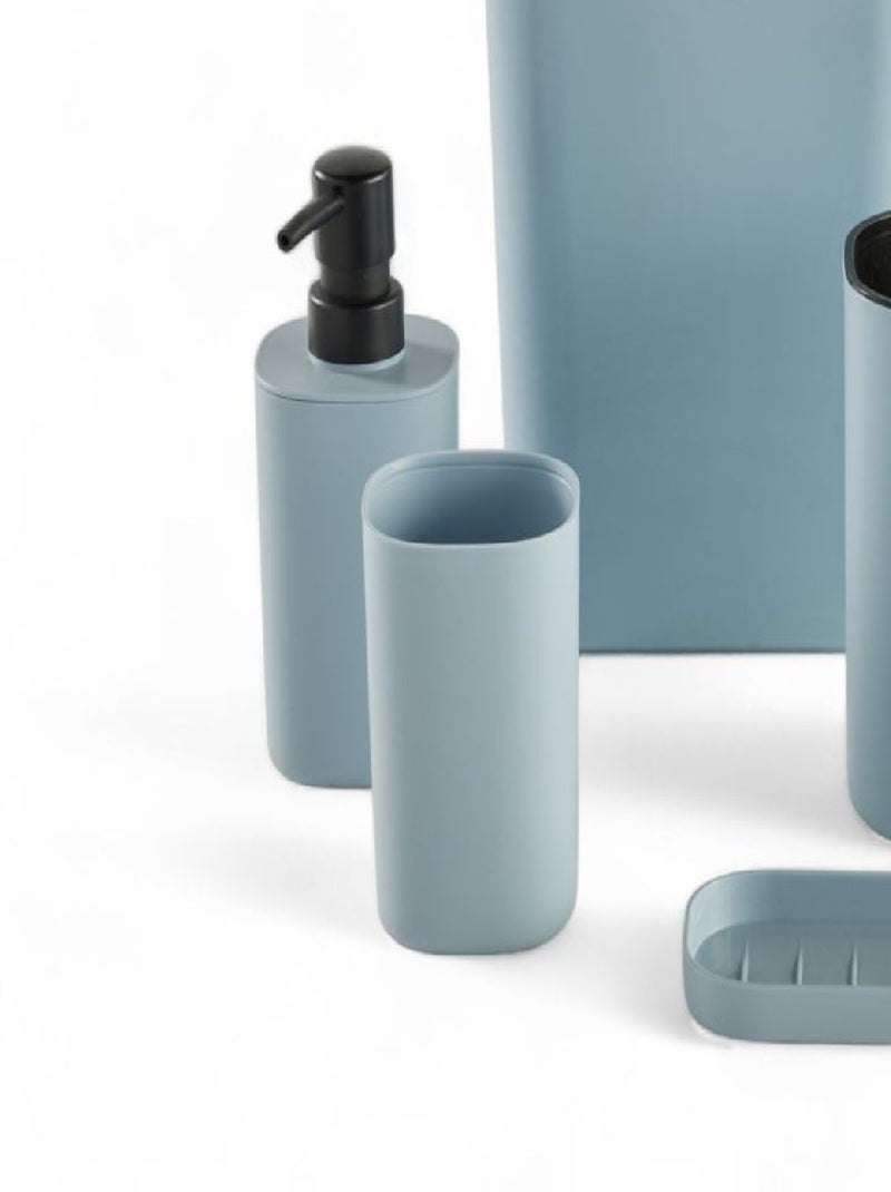 Set de 5 accessoires de salle de bain et WC BATHROOM Bleu - Kiabi