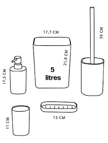 Set de 5 accessoires de salle de bain et WC BATHROOM