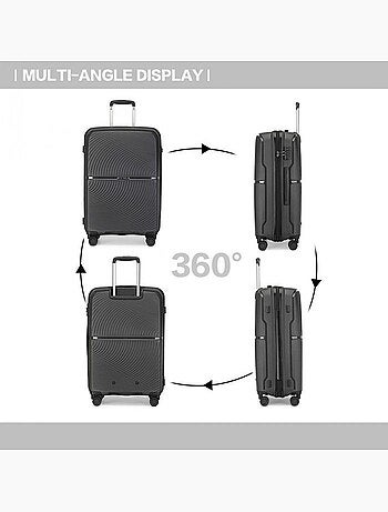 Set de 5 bagages - rigide, 4 roulettes, serrure tsa - british traveller