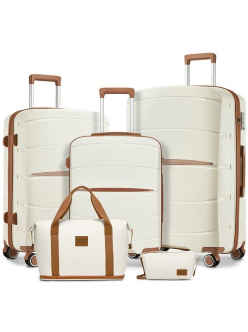Set de 5 bagages - rigide, polypropylène, légère, 4 roulettes - kono - Kiabi Set de 5 bagages - rigide, polypropylène, légère, 4 roulettes - kono - Kiabi
