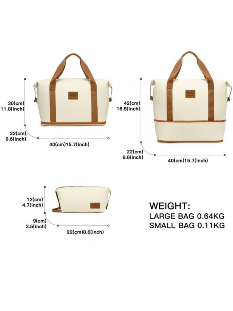Set de 5 bagages - rigide, polypropylène, légère, 4 roulettes - kono Blanc - Kiabi