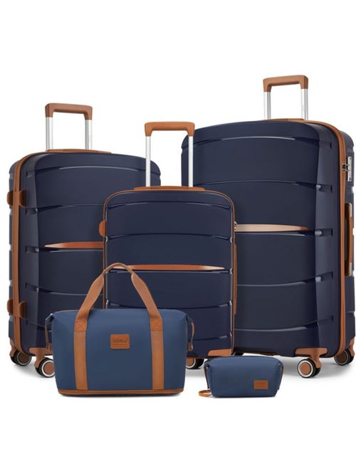 Set de 5 bagages - rigide, polypropylène, légère, 4 roulettes - kono - Kiabi Set de 5 bagages - rigide, polypropylène, légère, 4 roulettes - kono - Kiabi