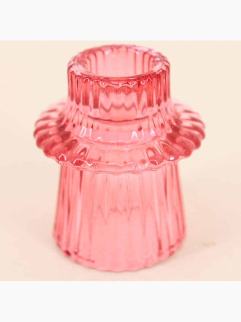 Set de 5 bougeoirs en verre rose assortis Rose - Kiabi