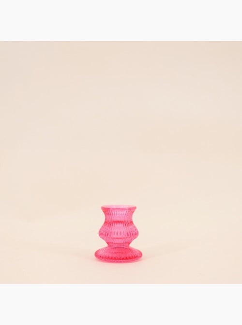 Set de 5 bougeoirs en verre rose assortis - Kiabi